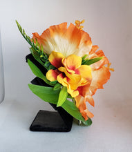 Load image into Gallery viewer, Double Hibiscus Hair Clip in Orange
