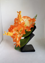 Load image into Gallery viewer, Double Hibiscus Hair Clip in Orange