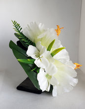Load image into Gallery viewer, Double Hibiscus Hair Clip in Off White