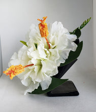 Load image into Gallery viewer, Double Hibiscus Hair Clip in Off White