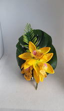 Load image into Gallery viewer, Triple Orchid Tropical Hair Flower in Yellow