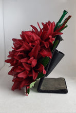 Load image into Gallery viewer, Double Chrysanthemum Tiki Hair Flowers in Burgundy