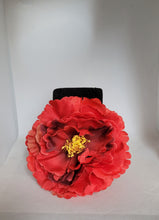 Load image into Gallery viewer, Peony Hair Flower in Red and Black