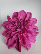 Load image into Gallery viewer, Large Dahlia Hair Flower in Fuchsia with Matching Spider