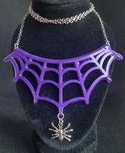Load image into Gallery viewer, Purple Spiderweb Necklace