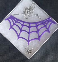 Load image into Gallery viewer, Purple Spiderweb Necklace
