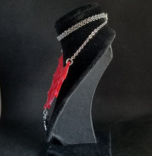 Load image into Gallery viewer, Firecracker Red Spiderweb Necklace