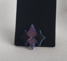 Load image into Gallery viewer, Mini Retro Triple Diamond Brooch in Orchid and Black