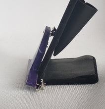 Load image into Gallery viewer, Witch Hat Brooch in Galaxy Purple with Crescent Moon