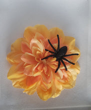 Load image into Gallery viewer, Large Orange Dahlia with Glittery Spider Hair Flower