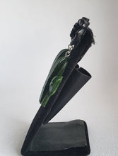 Load image into Gallery viewer, Rockabilly Rose and Cactus Earrings in leaf green and black