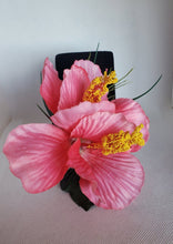 Load image into Gallery viewer, Double Hibiscus Hair Clip in pink