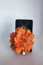 Load image into Gallery viewer, Double Cosmos Hair Flower in Orange