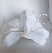 Load image into Gallery viewer, Double Lily Hair Flower in white