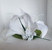 Load image into Gallery viewer, Double Lily Hair Flower in white