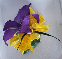 Load image into Gallery viewer, Spring Bouquet Hair Clip in Yellow and Purple