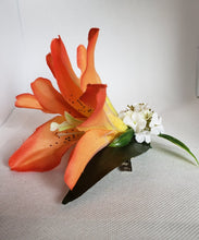 Load image into Gallery viewer, Double Lily Hair Flower in Orange