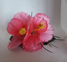Load image into Gallery viewer, Double Hibiscus Hair Clip in pink