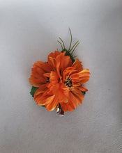 Load image into Gallery viewer, Double Cosmos Hair Flower in Orange