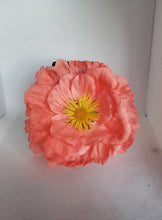 Load image into Gallery viewer, Large Poppy Hair Flower in Salmon