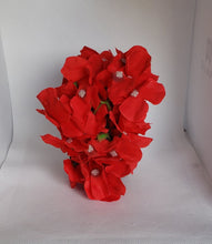Load image into Gallery viewer, Hydrangea Hair Flower in Red