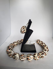 Load image into Gallery viewer, Leopard Gumball Bead Necklace and Earrings Set