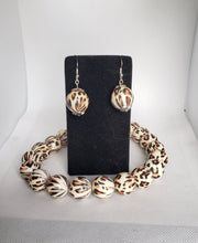 Load image into Gallery viewer, Leopard Gumball Bead Necklace and Earrings Set