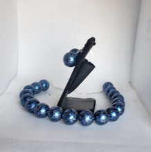 Load image into Gallery viewer, Acrylic and Glitter Gumball Bead Earrings and Necklace Set in Blue