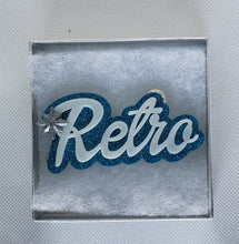 Load image into Gallery viewer, Retro Brooch in Poseidon Blue and shimmery White