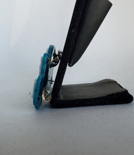 Load image into Gallery viewer, Retro Brooch in Poseidon Blue and shimmery White