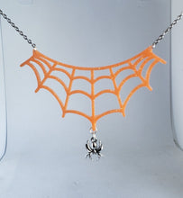 Load image into Gallery viewer, Spiderweb Necklace in Orange