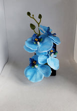 Load image into Gallery viewer, Quadruple Orchid Hair Flowers in Blue