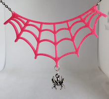 Load image into Gallery viewer, Hollywood Pink Spiderweb Necklace