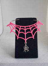 Load image into Gallery viewer, Hollywood Pink Spiderweb Necklace