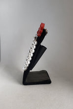 Load image into Gallery viewer, Atomic Sunburst Cardigan Clips in red and white