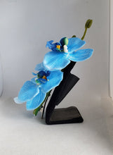 Load image into Gallery viewer, Quadruple Orchid Hair Flowers in Blue