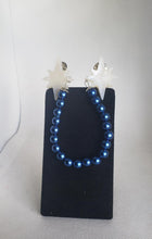 Load image into Gallery viewer, Atomic Star Cardigan Clips in Shimmery White and Blue