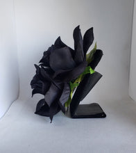 Load image into Gallery viewer, Double Rose Hair Clip in Black