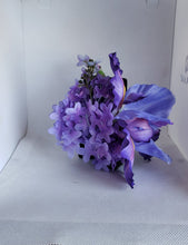 Load image into Gallery viewer, Iris and Purple Lilac Hair Flower