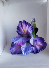 Load image into Gallery viewer, Iris and Purple Lilac Hair Flower