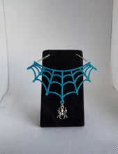 Load image into Gallery viewer, Spiderweb Necklace in Poseidon Blue