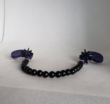 Load image into Gallery viewer, Atomic Boomerang and Star Cardigan Clips in Galaxy Purple and Black