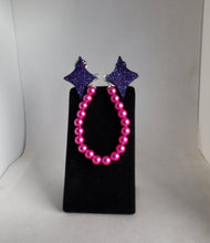 Load image into Gallery viewer, Atomic Diamond Shaped Cardigan Clips in Galaxy Purple and Fuchsia