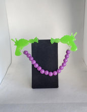 Load image into Gallery viewer, Ray Gun Cardigan Clips in Glow in the Dark Neon Green and Purple