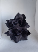 Load image into Gallery viewer, Double Rose Hair Clip in Black