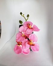 Load image into Gallery viewer, Quadruple Orchid Hair Flower in Hot Pink