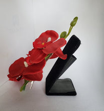 Load image into Gallery viewer, Quadruple Orchid Hair Flower in Red