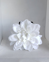 Load image into Gallery viewer, Large White Dahlia Hair Flower
