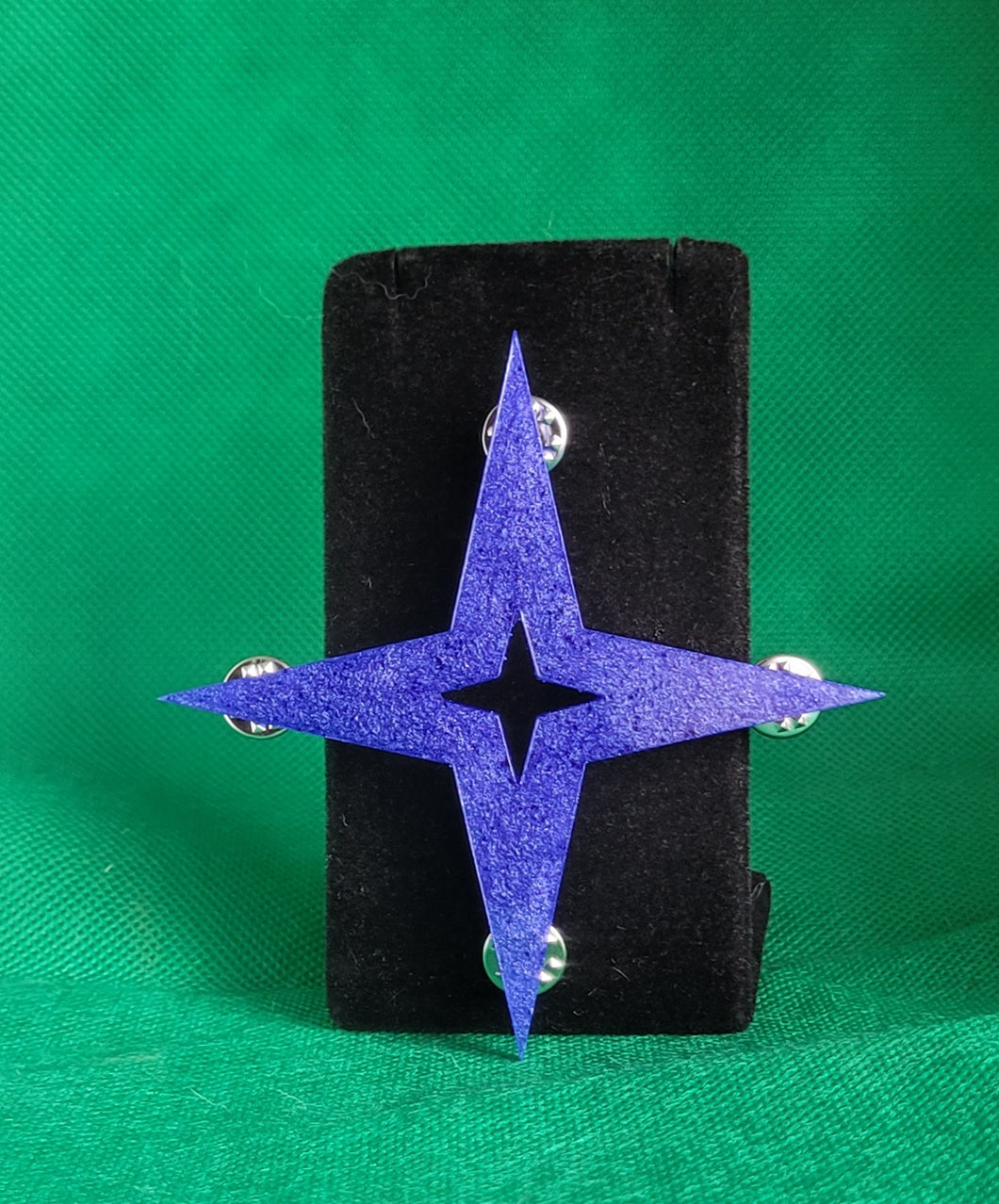 Open Atomic Star Brooch in Periwinkle