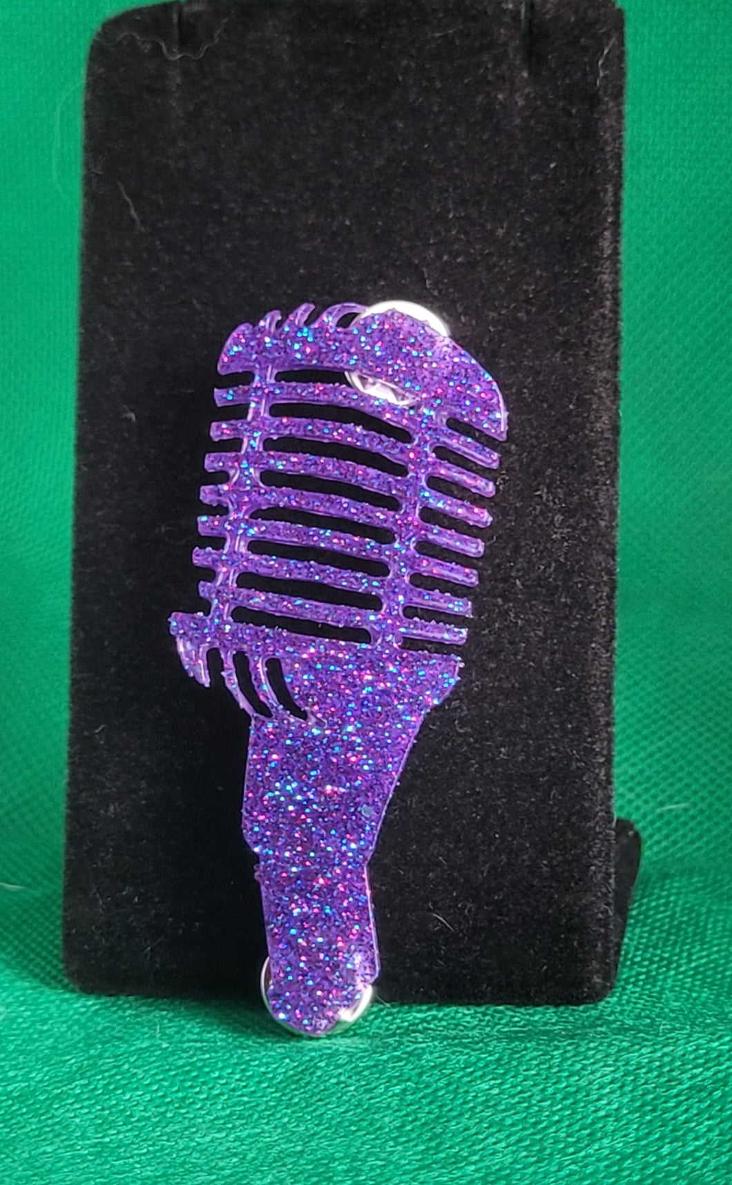 Microphone Brooch in Queens Purple